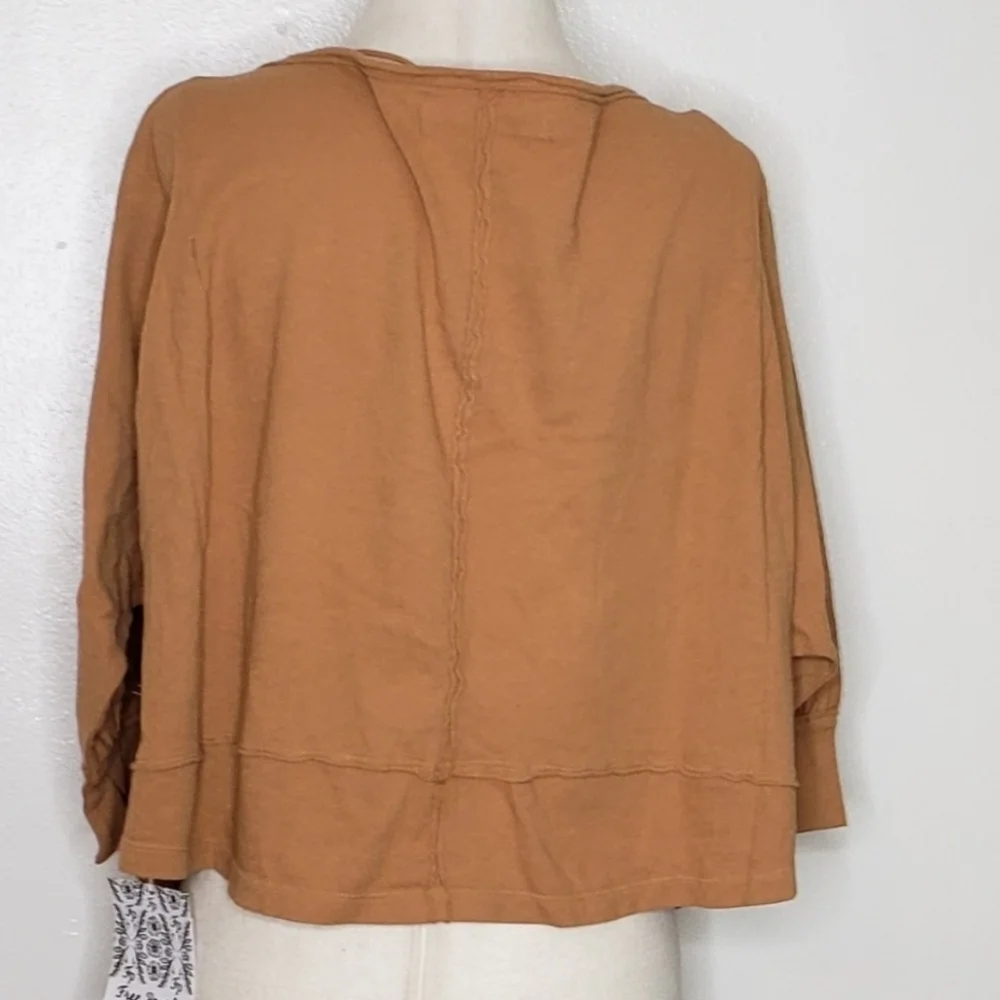 Free People Top Golden Honey V Neckline We the Free Comfy Blouse Bohemian - Picture 11 of 16